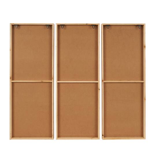 Brown Handmade Geometric Textured Mixed Media Diagonal Wall Décor Set